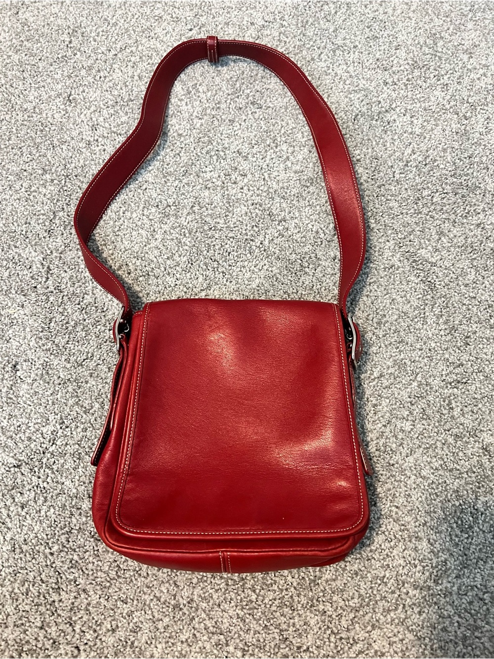 Coach Red Leather Crossbody Shoulder Bag